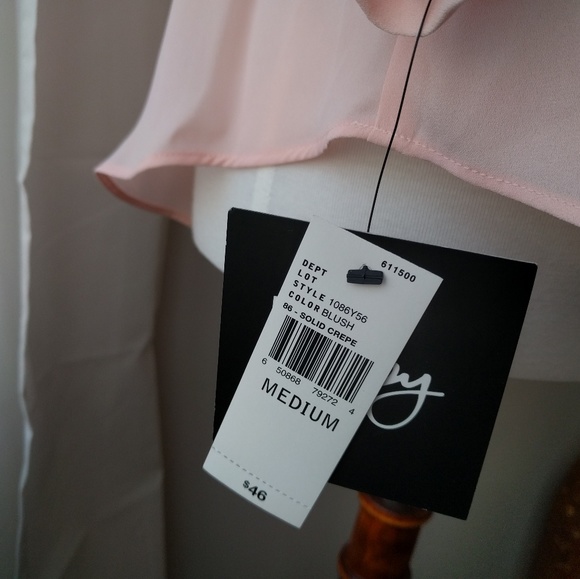 NWT By & By Lace blush TOP MEDIUM - Picture 6 of 7